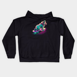 Dog on a Skateboard Kids Hoodie